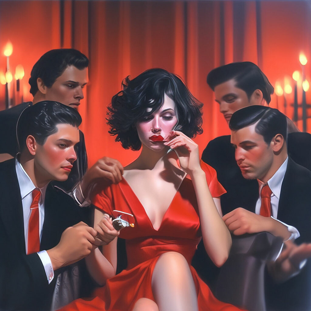 Ер адам қызды ұстайды, ал екіншісі оны трахает етеді.